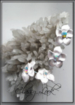 Фуркет за коса с кристали Violet - комплект 4 броя